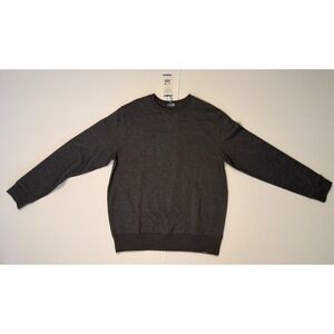 Eddie Bauer Men's Supersoft Fleece Sweatshirt‎ NWT Heather Lt Charcoal Pullover